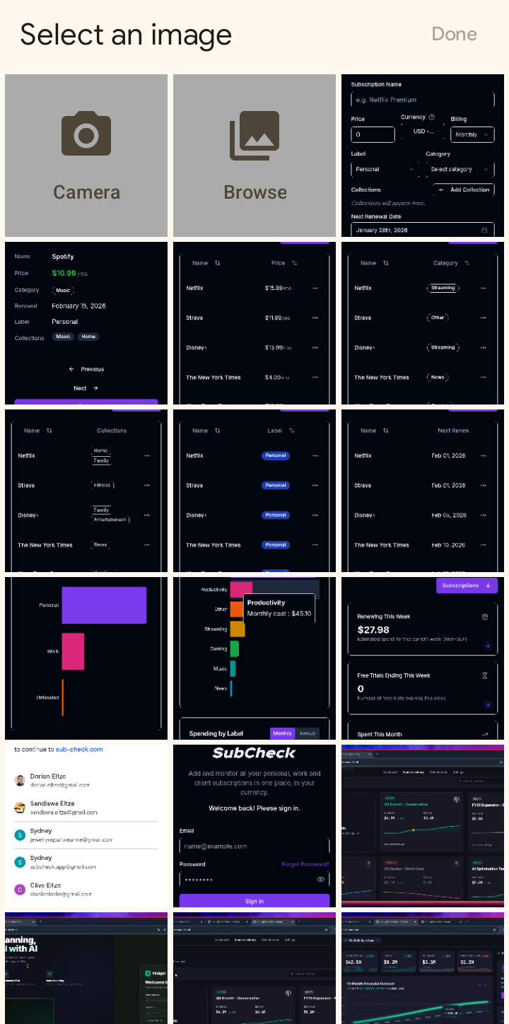SubCheck App Screen 6